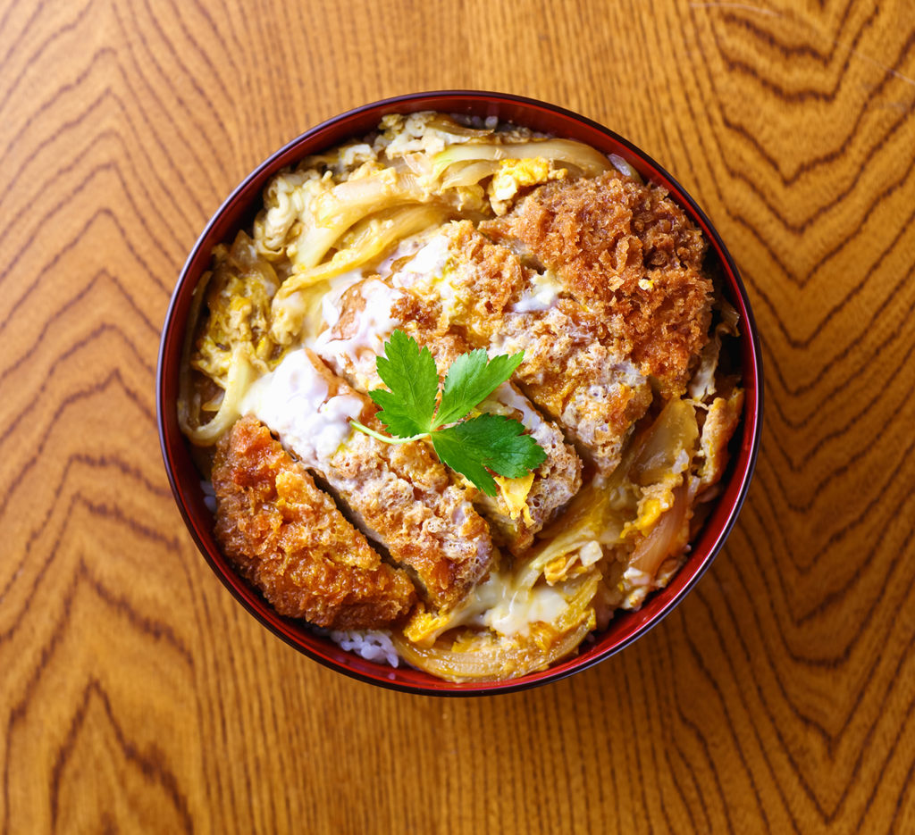 a katsudon bowl; foods in Japan