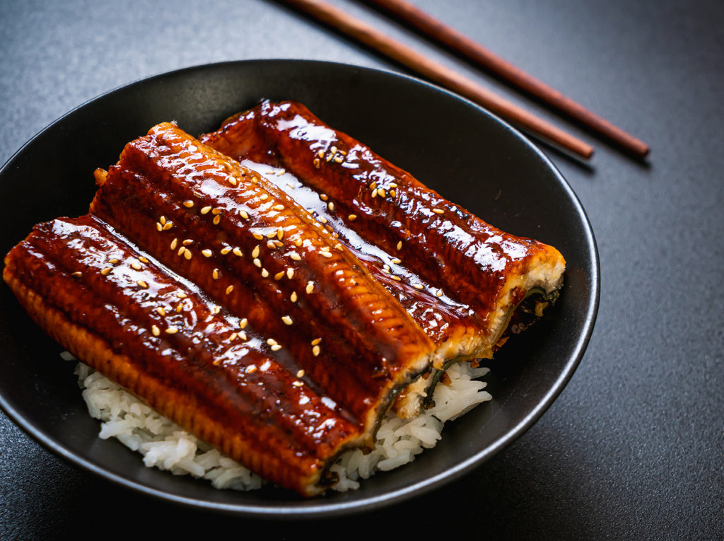 a bowl of unagi